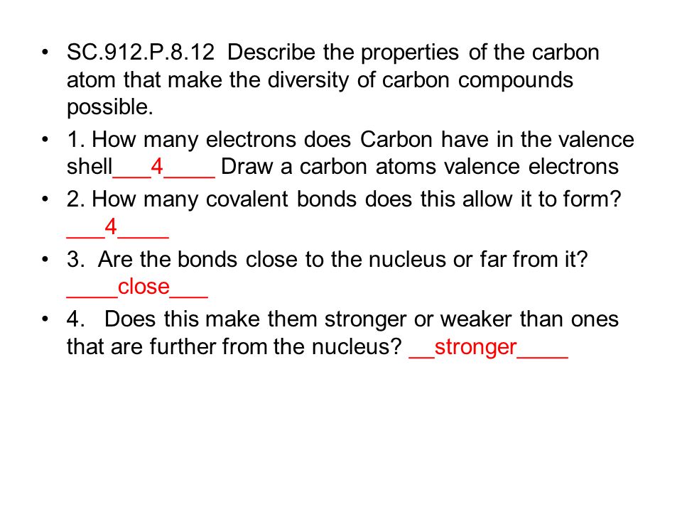 How many valence electrons does carbon have?
